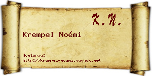 Krempel Noémi névjegykártya